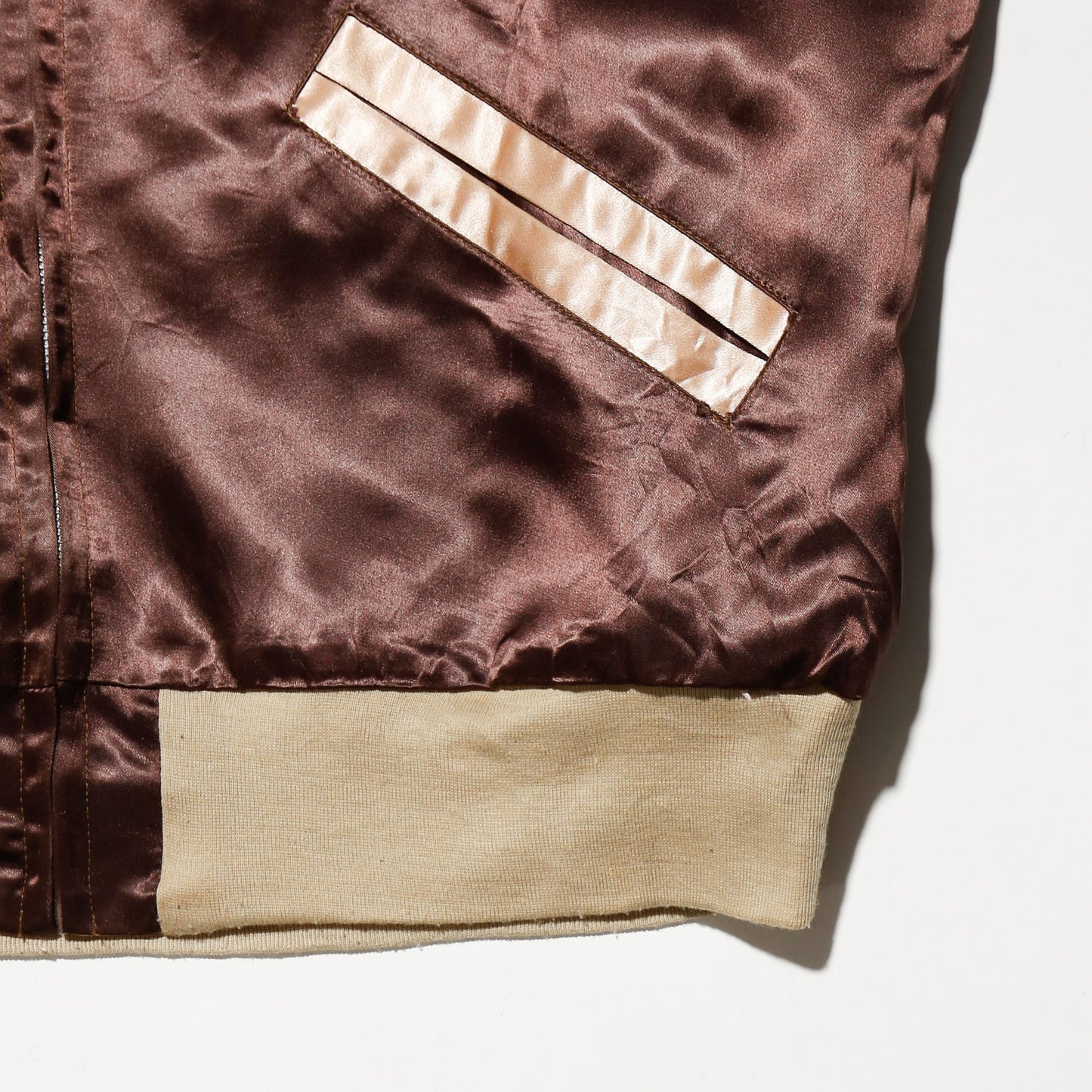 vintage 70's reversible biscuit satin jacket