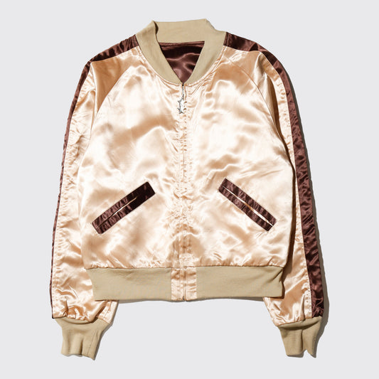 vintage 70's reversible biscuit satin jacket