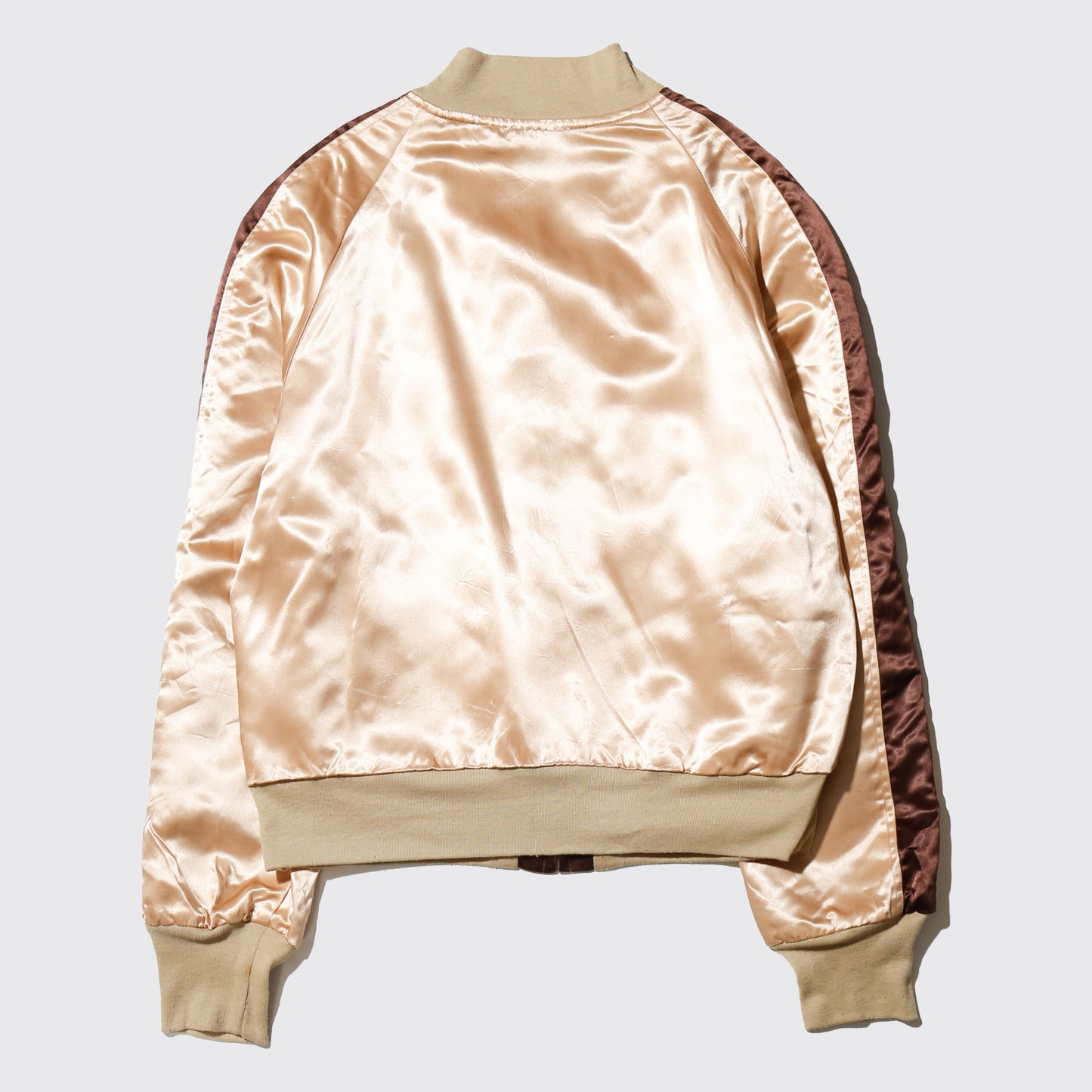 vintage 70's reversible biscuit satin jacket