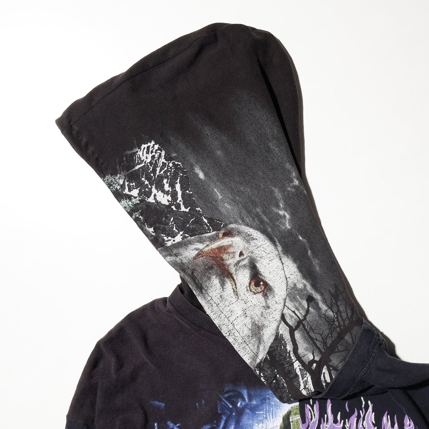 *one-off hybrid hooded cut sew