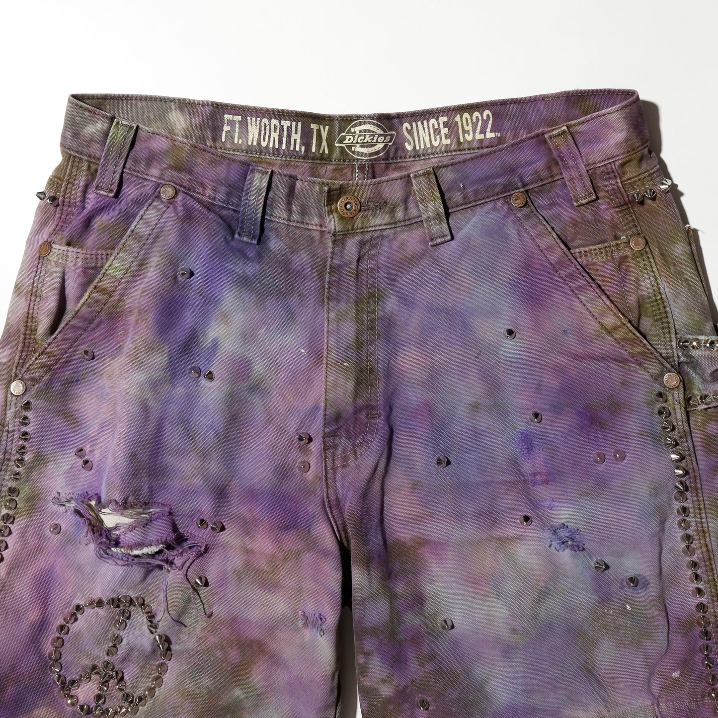 *one-off dickies custom broken aurora shorts, *cut off