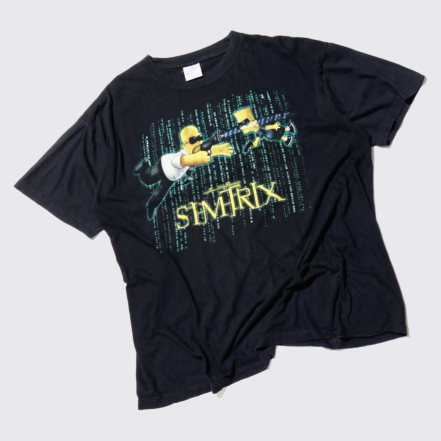vintage 90's The Simpsons "the simtrix" matrix parody t-shirt