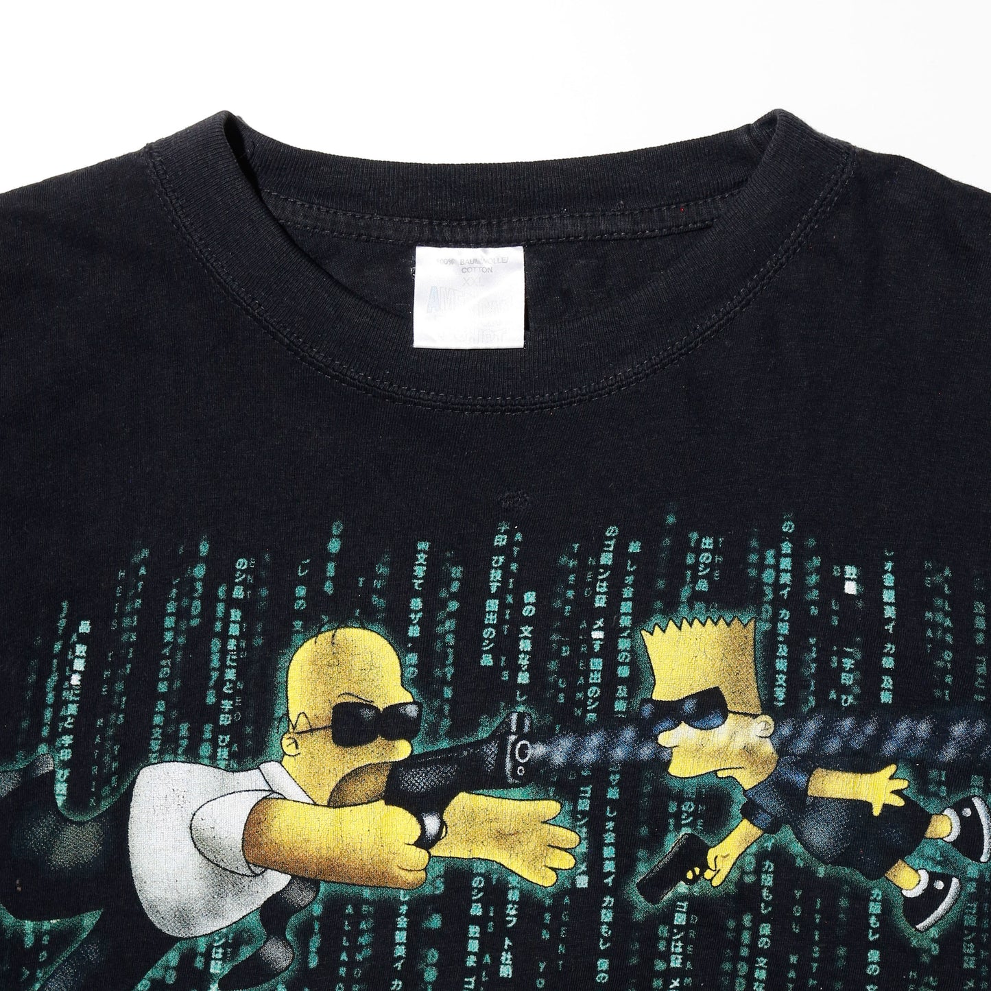 vintage 90's The Simpsons "the simtrix" matrix parody t-shirt