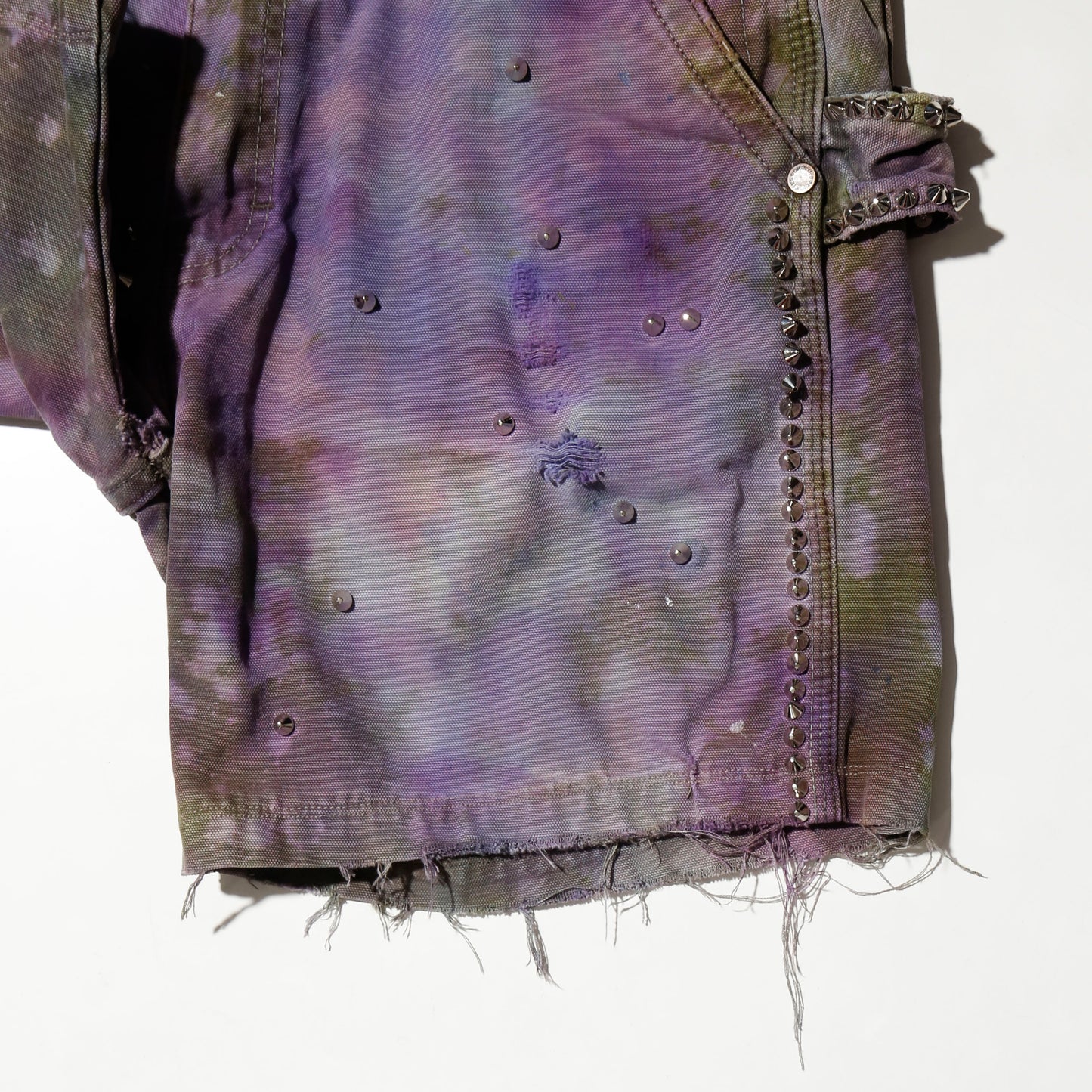 *one-off dickies custom broken aurora shorts, *cut off