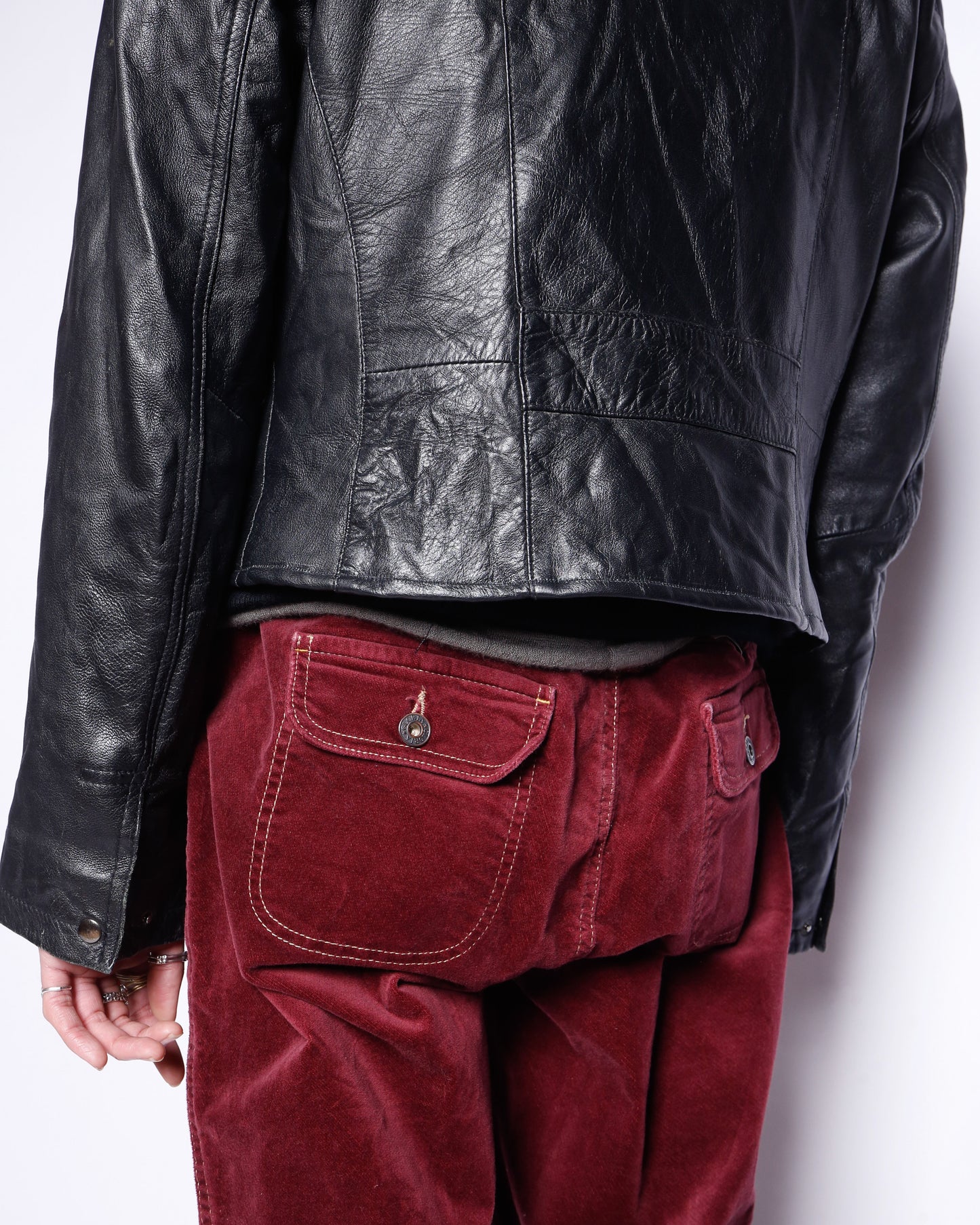 vintage leather trucker jacket