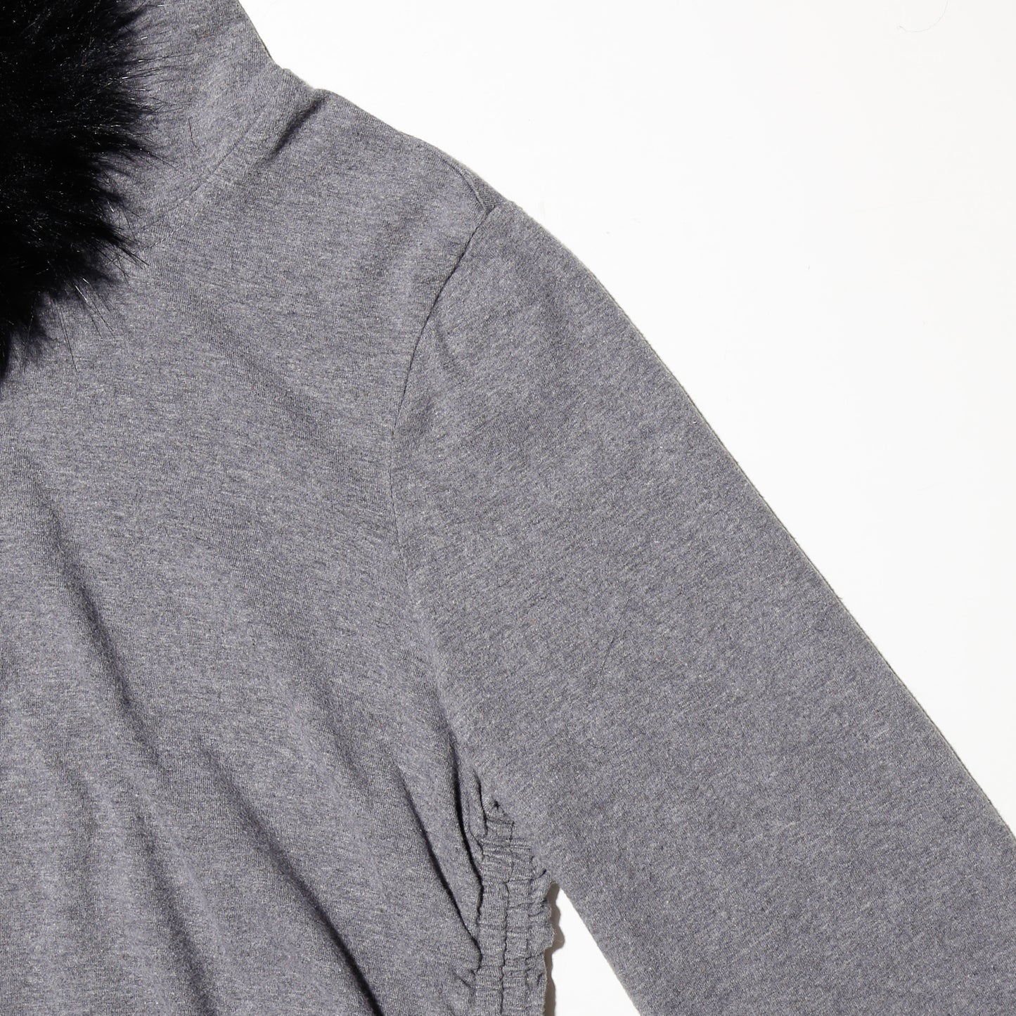 vintage fur zip hoodie