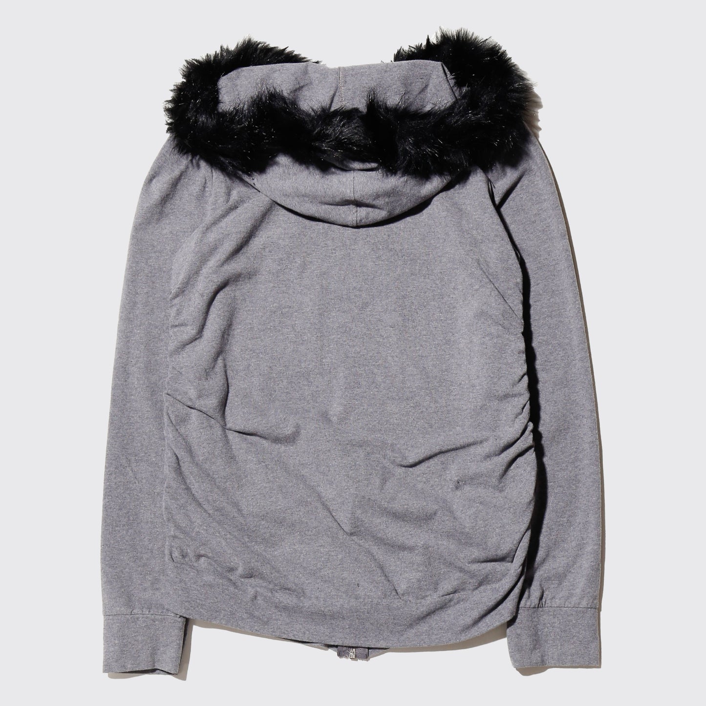 vintage fur zip hoodie