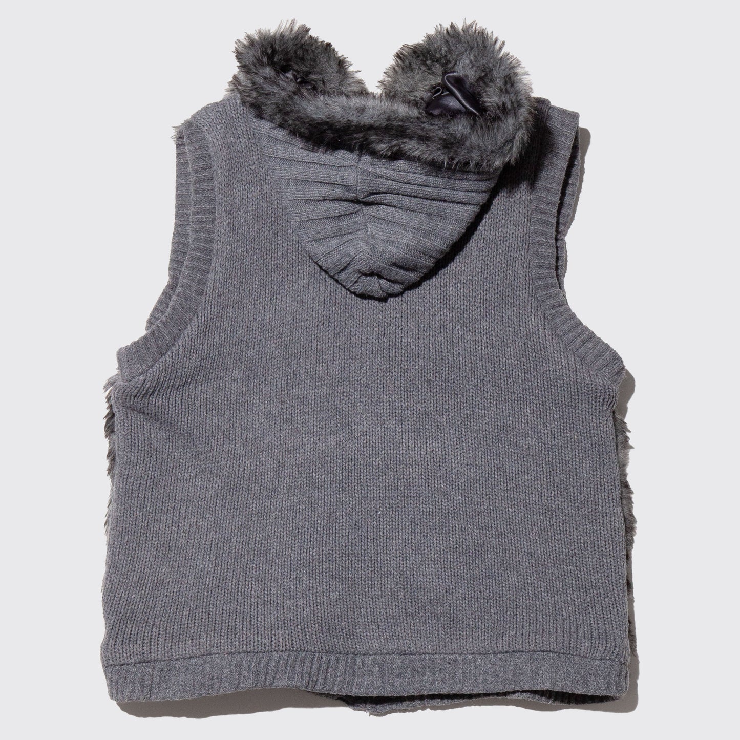 vintage hooded fur vest