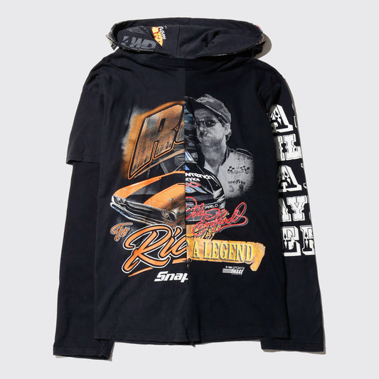 *one-off hybrid hooded cut sew