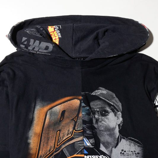 *one-off hybrid hooded cut sew