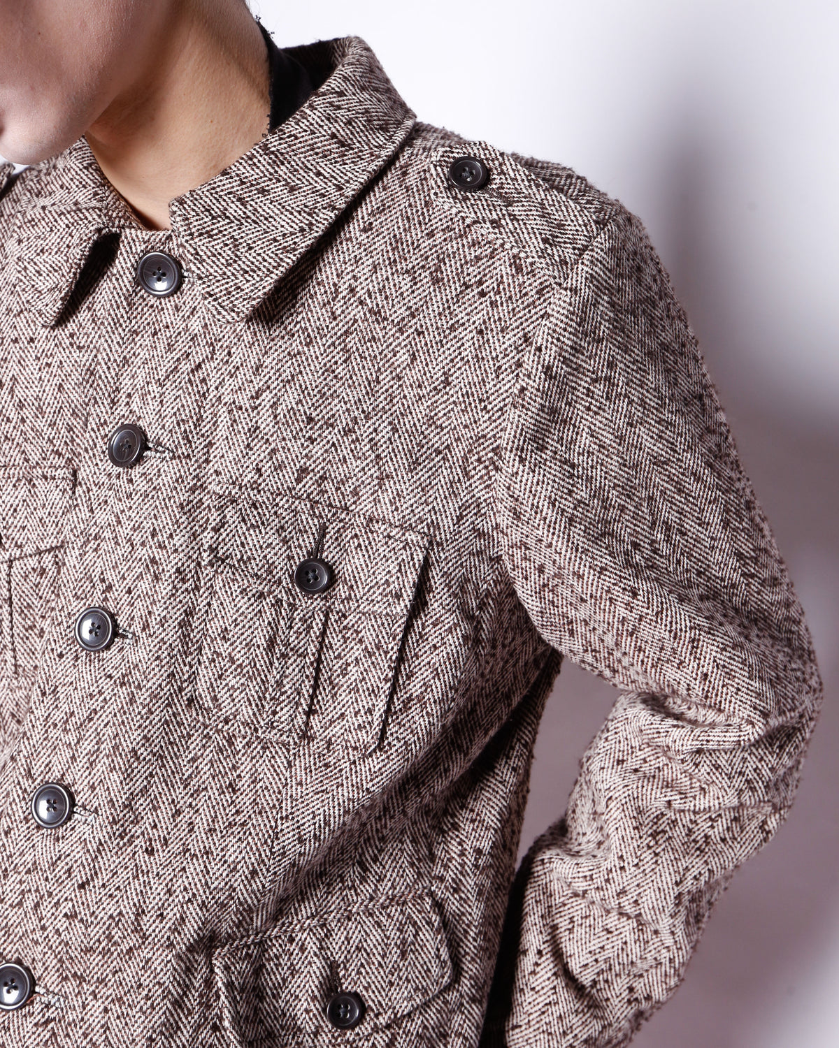vintage tweed officer jacket