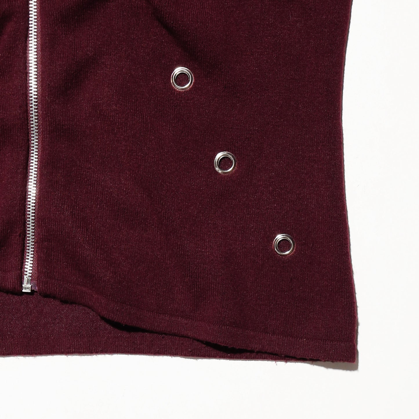 vintage eylet fur knit hoodie