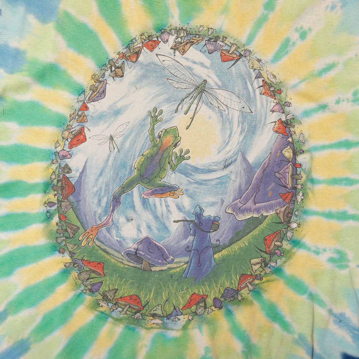 vintage just2000's liquid blue "skull wizard" t-shirt