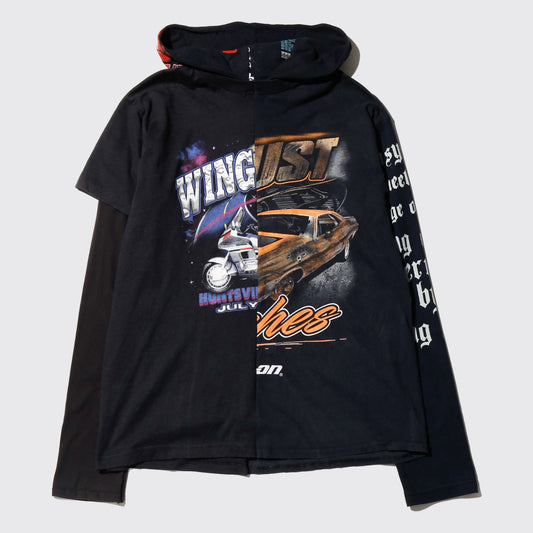 *one-off hybrid hoodie cut sew