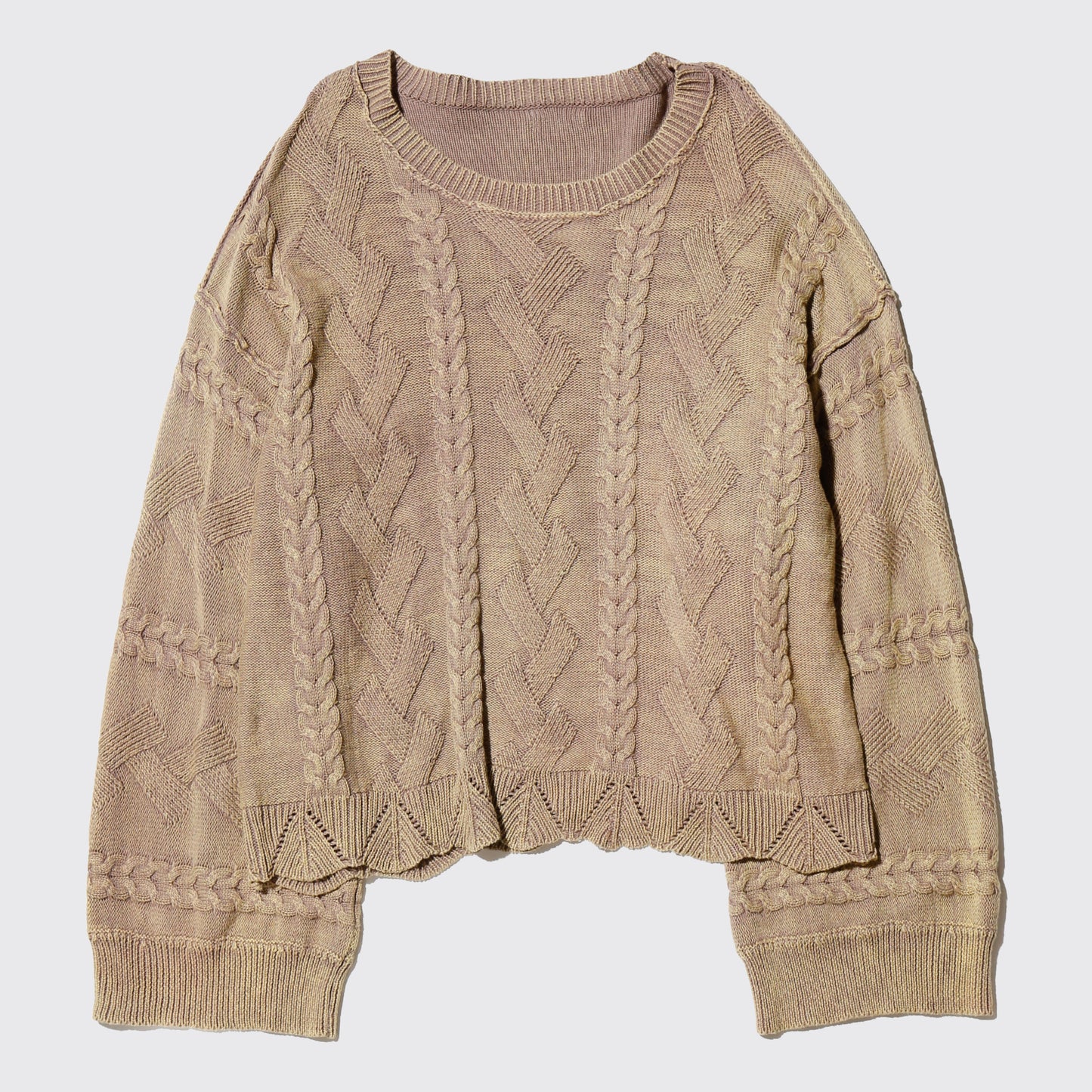 vintage cropped braids sweater