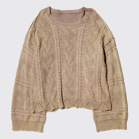 vintage cropped braids sweater