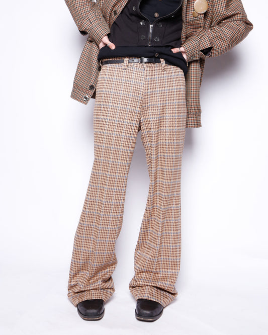 vintage 70's houndstooth flare trousers