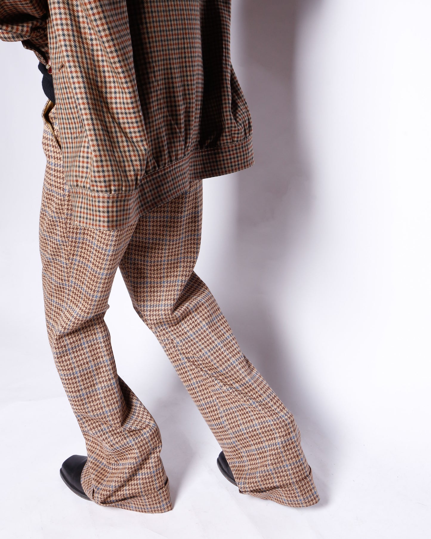 vintage 70's houndstooth flare trousers