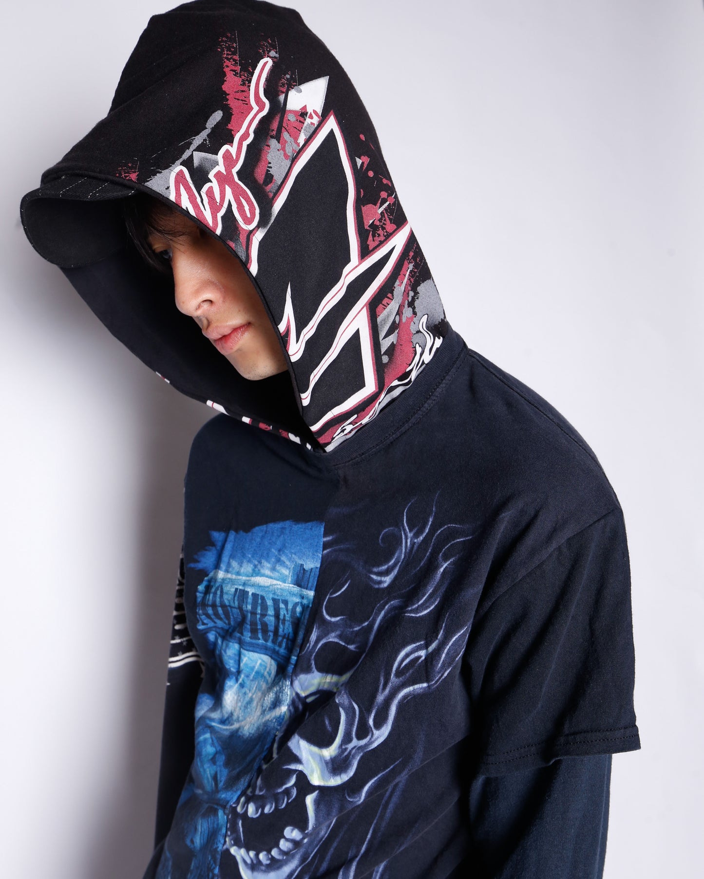 *one-off hybrid hooded cut sew, with detachable globes
