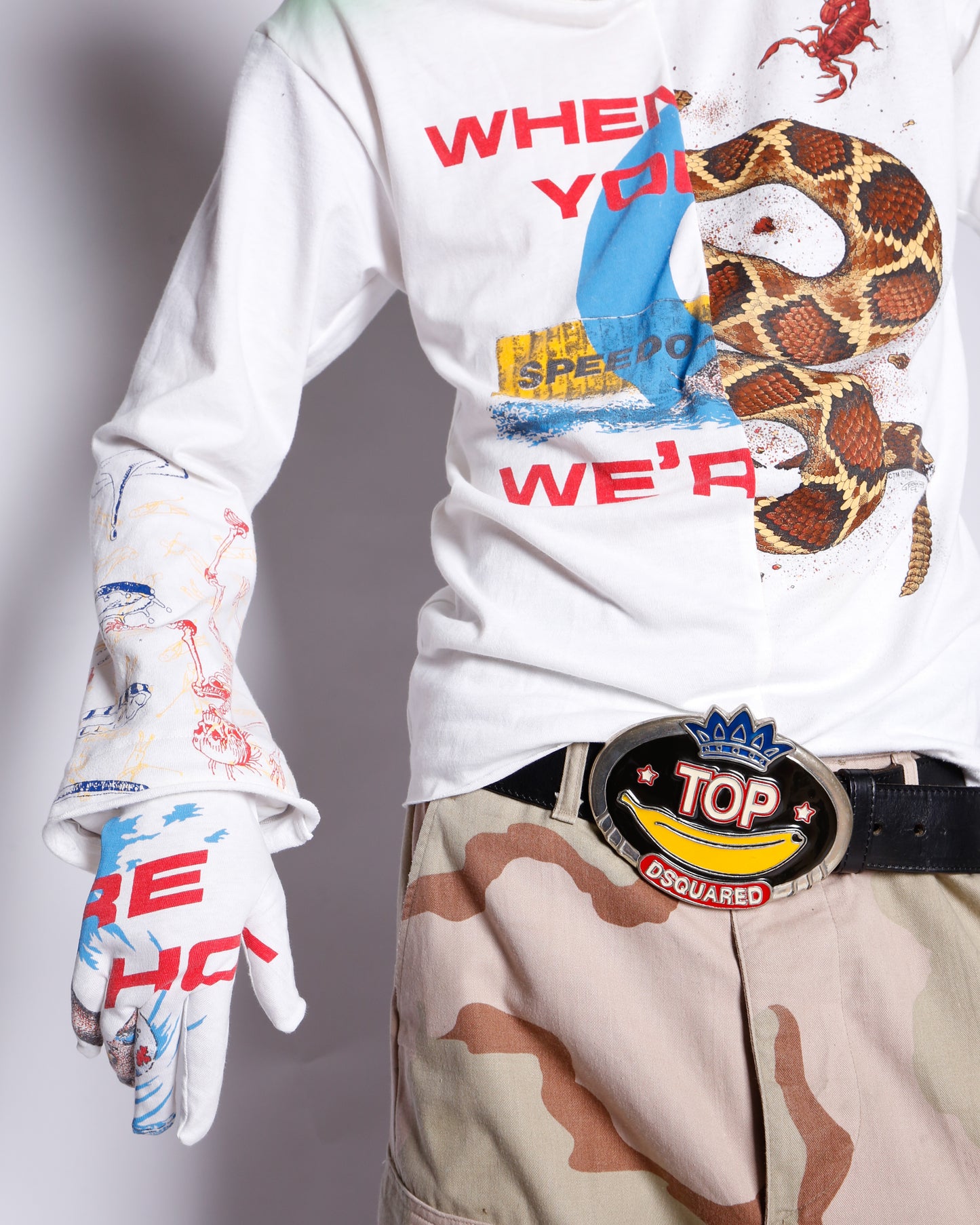 *one-off hybrid hooded cut sew, with detachable globes