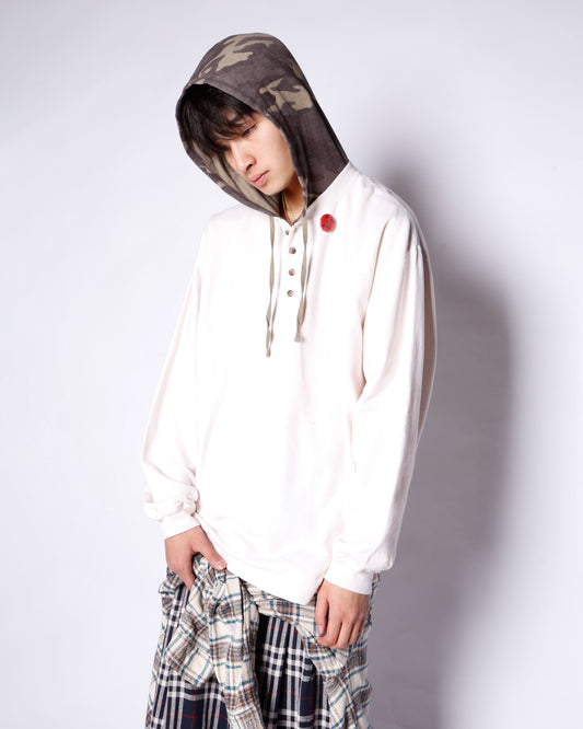 *one-off hybrid henry neck hoodie