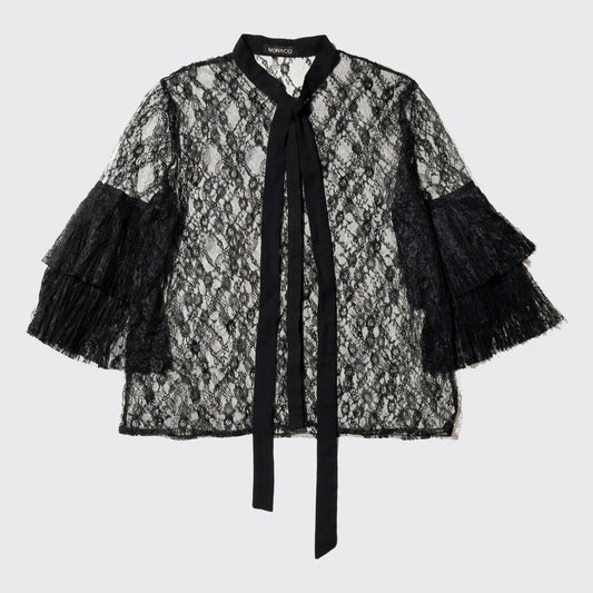 vintage tulle sheer blouse