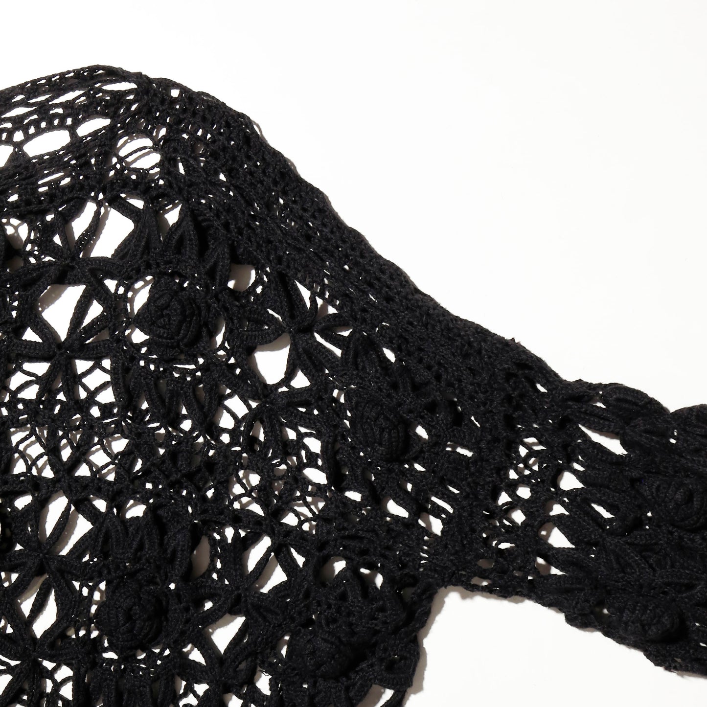vintage cropped crochet wide pullover