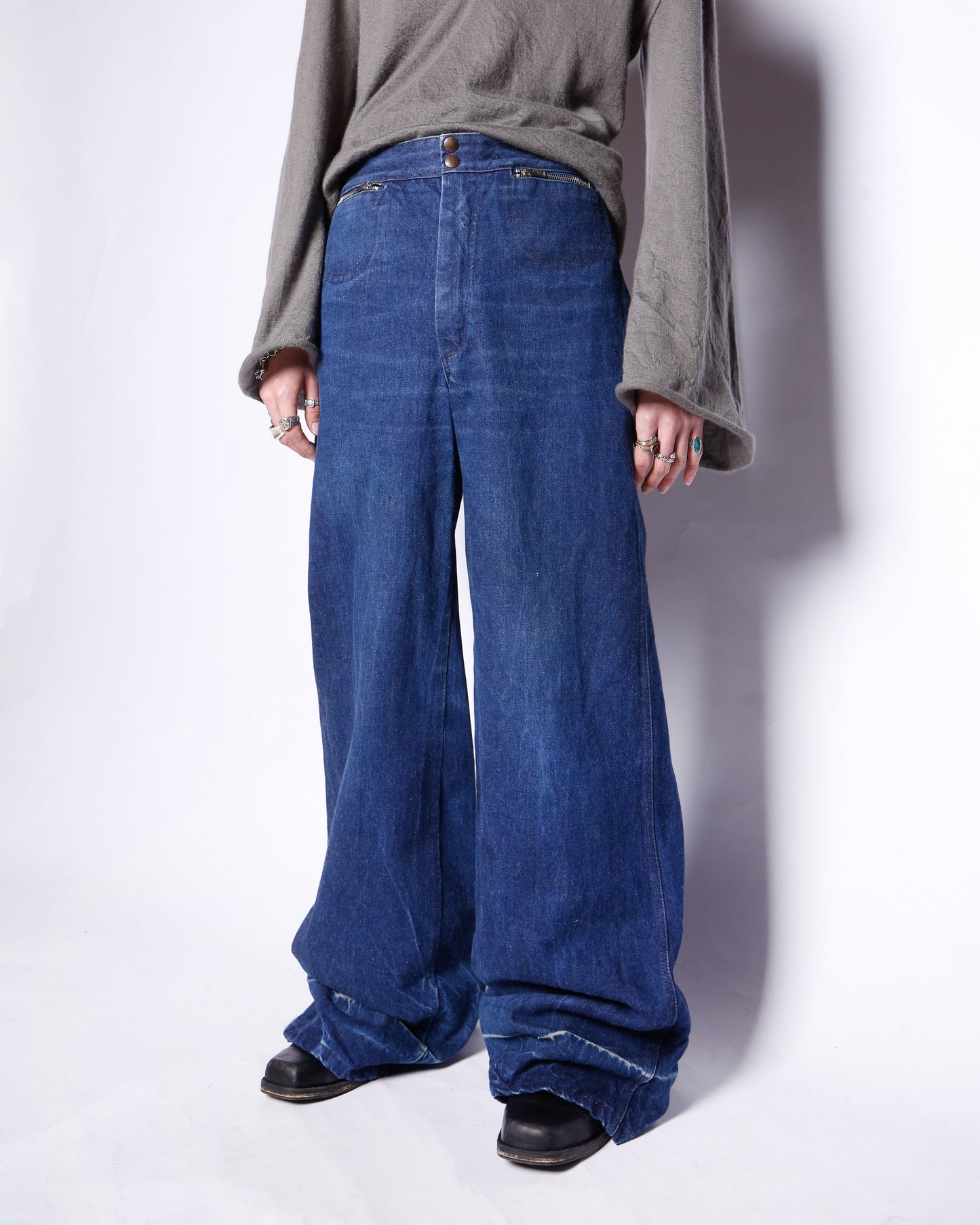 vintage 70's wide leg sailor jeans