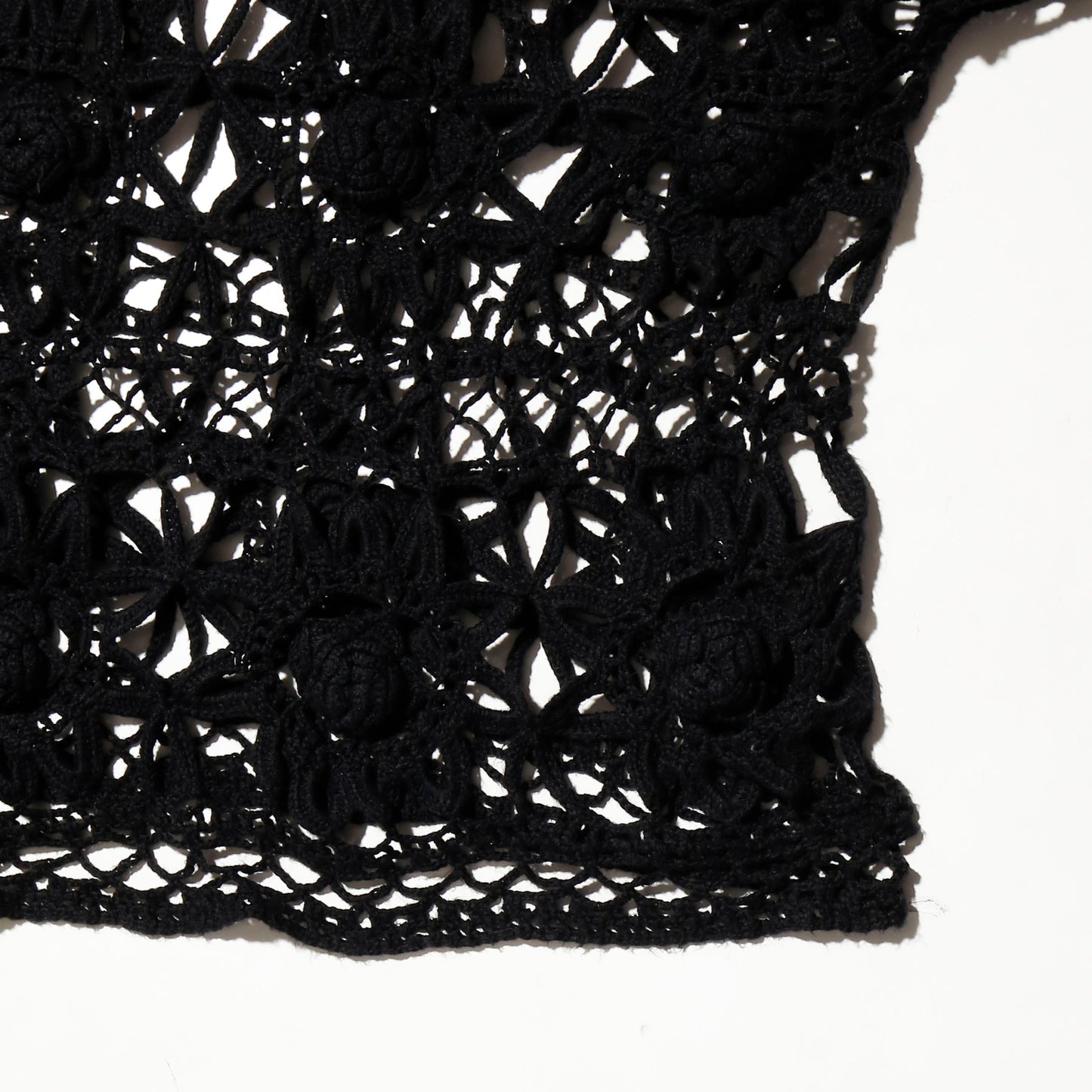 vintage cropped crochet wide pullover