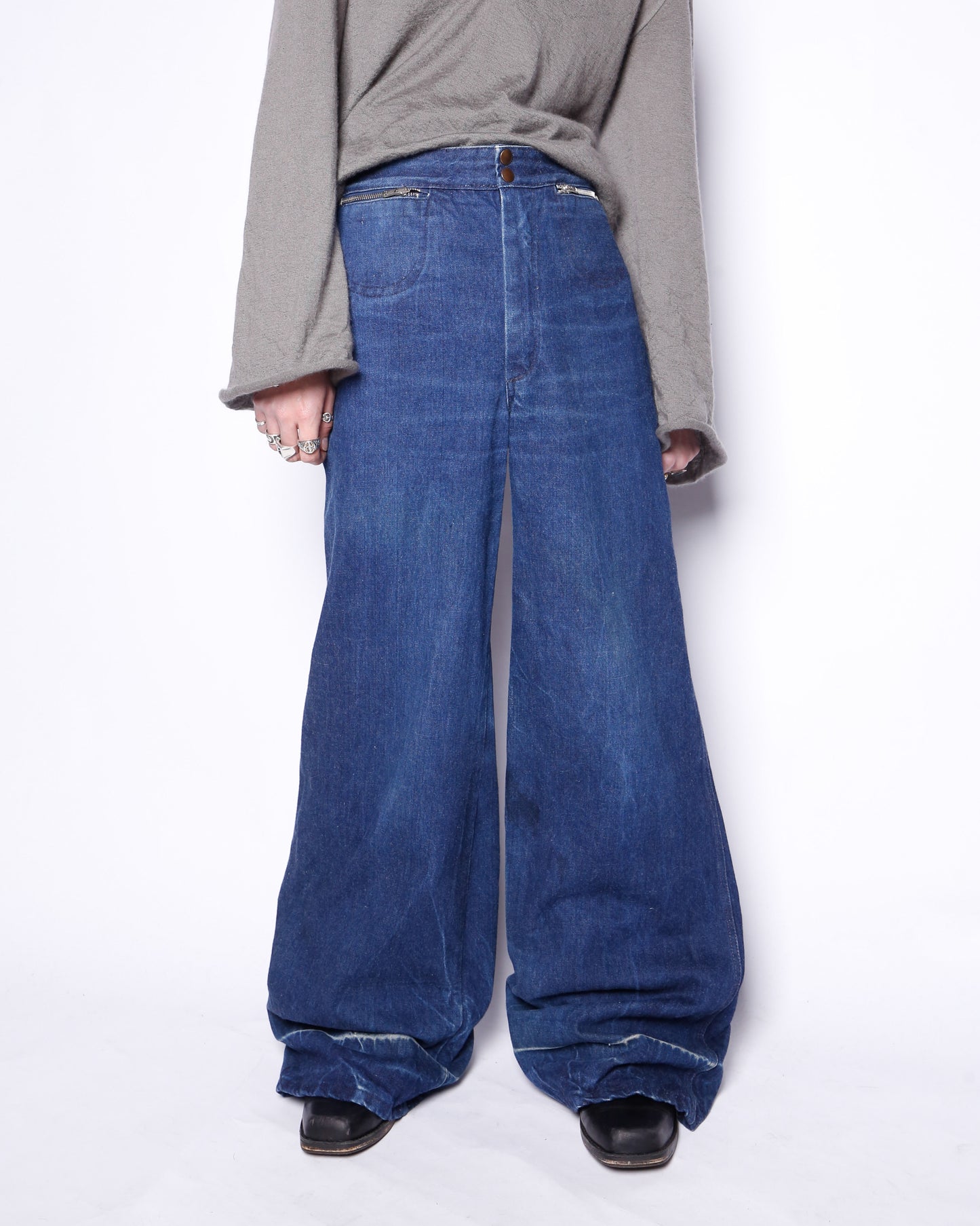 vintage 70's wide leg sailor jeans