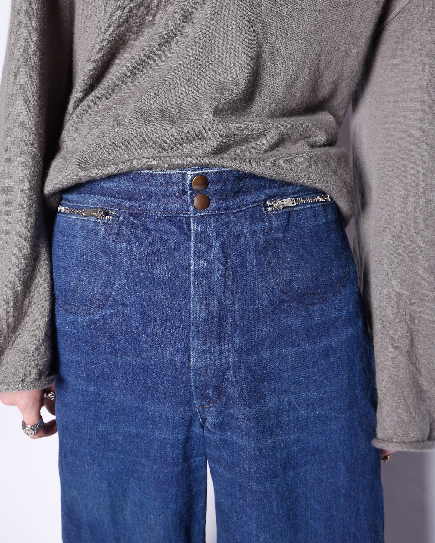vintage 70's wide leg sailor jeans