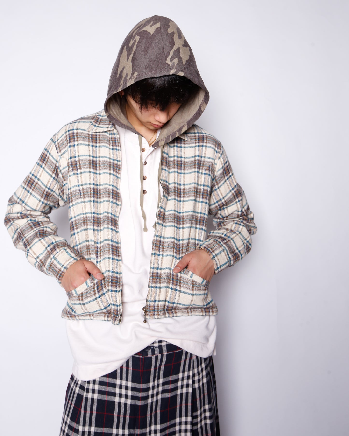vintage check drizzler jacket