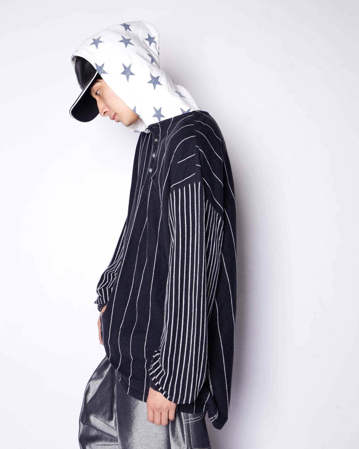 *one-off hybrid stripe hoodie