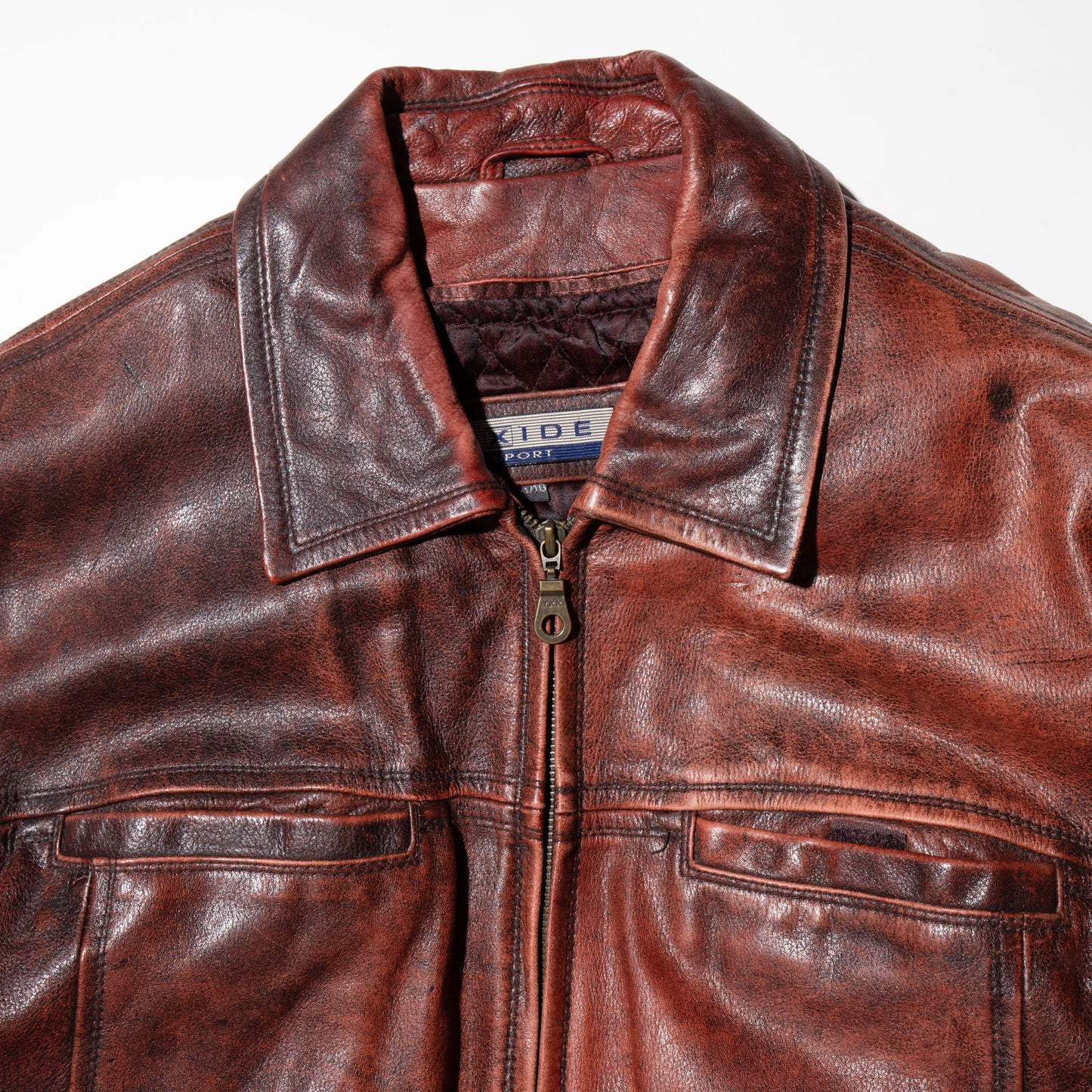 vintage faded leather jacket