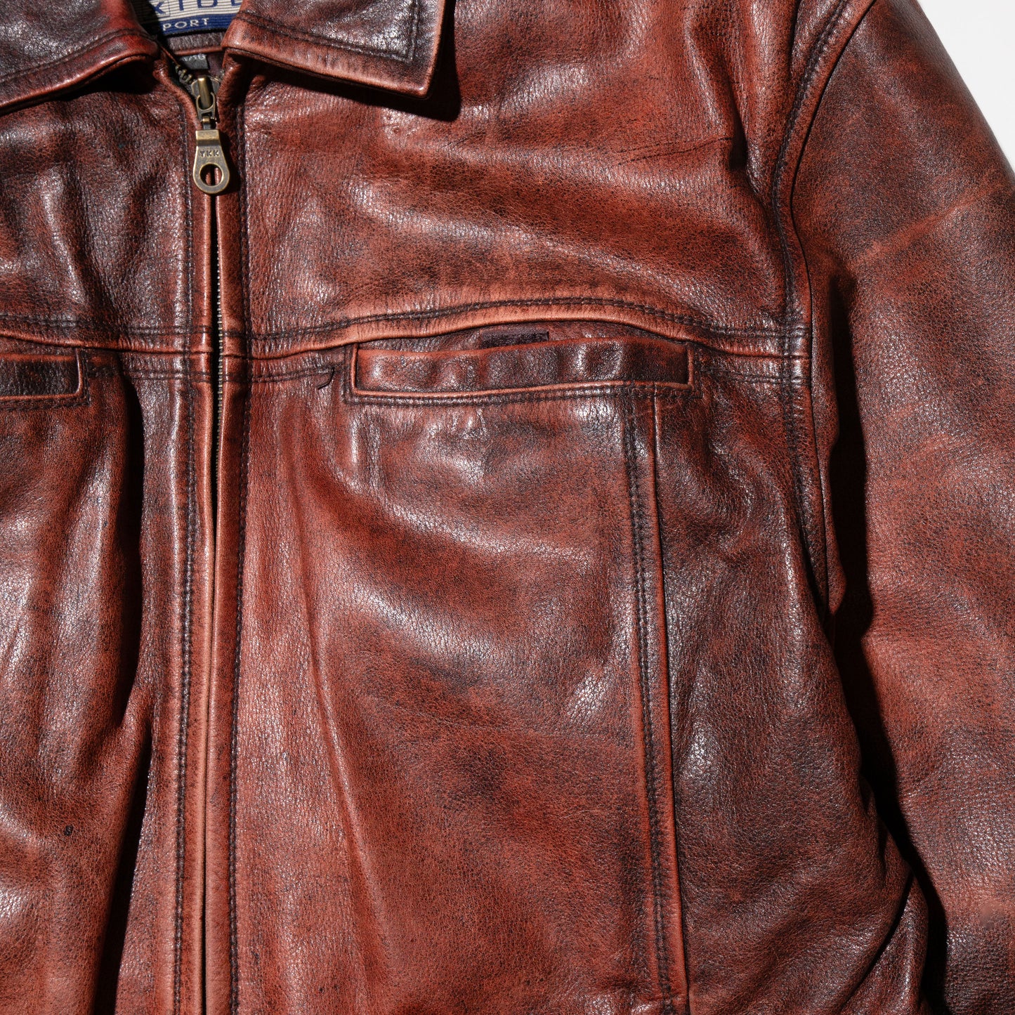 vintage faded leather jacket