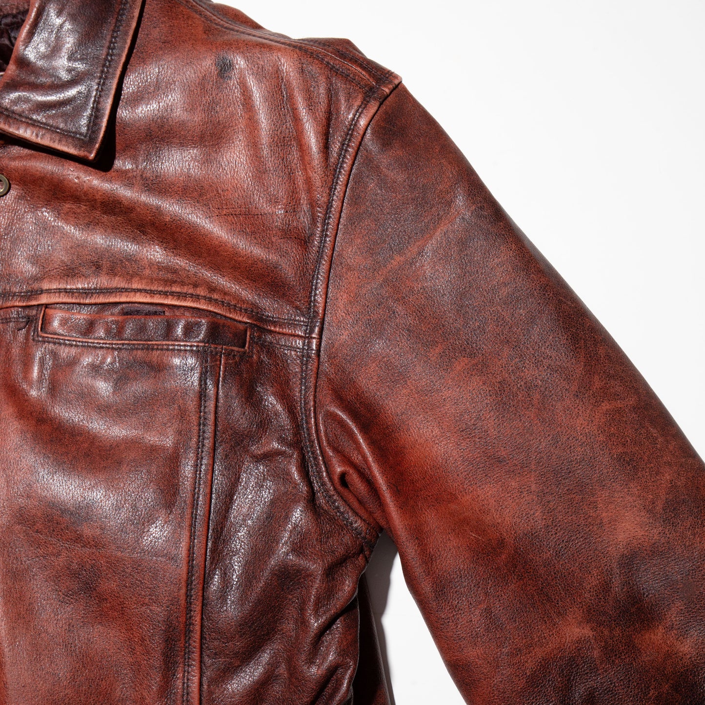 vintage faded leather jacket