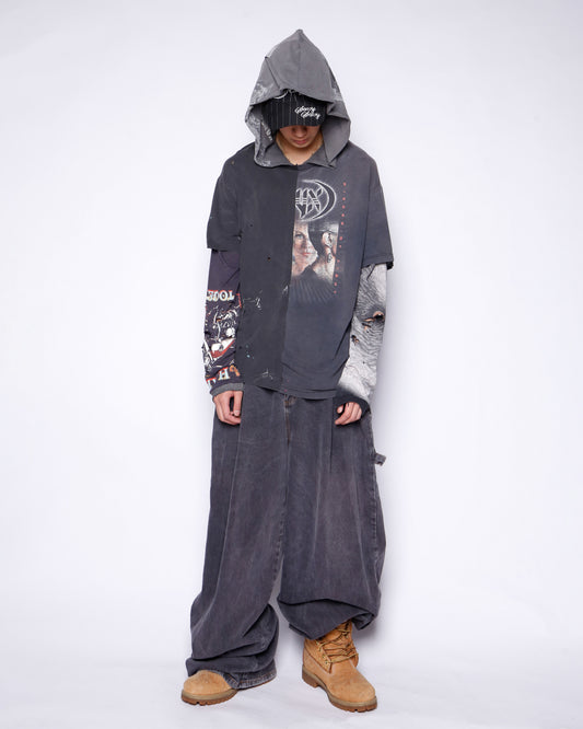 *one-off hooded hybrid cut sew