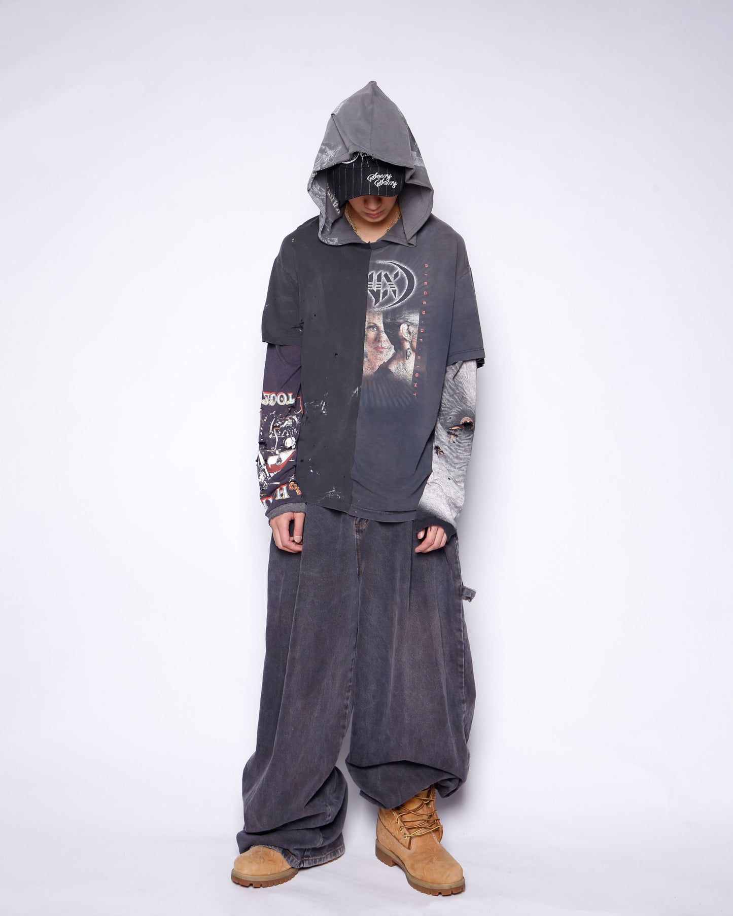 *one-off resized tuck jumbo baggy jeans