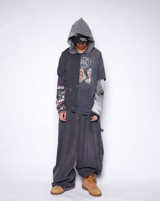 *one-off resized tuck jumbo baggy jeans