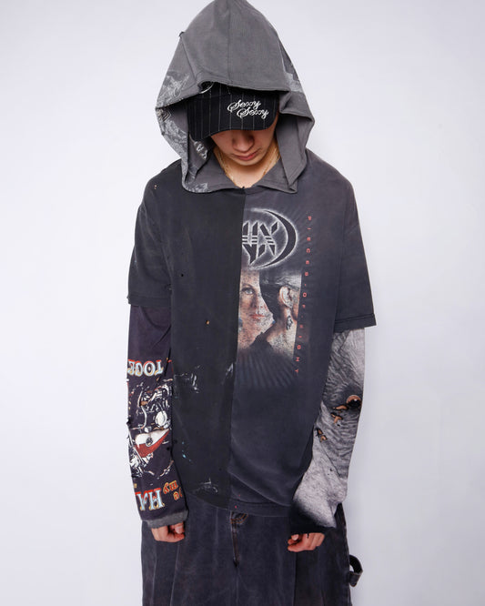 *one-off hooded hybrid cut sew
