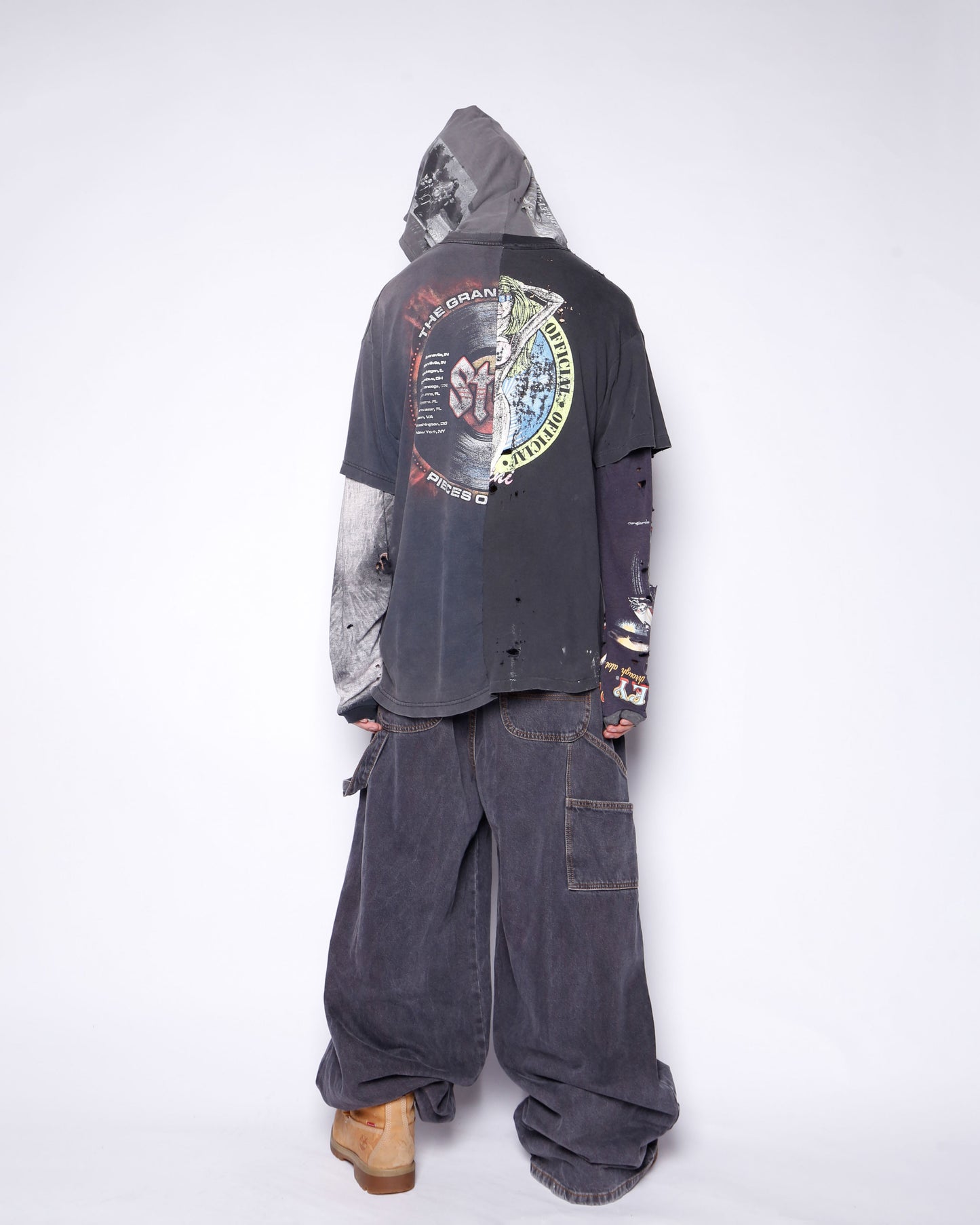*one-off resized tuck jumbo baggy jeans