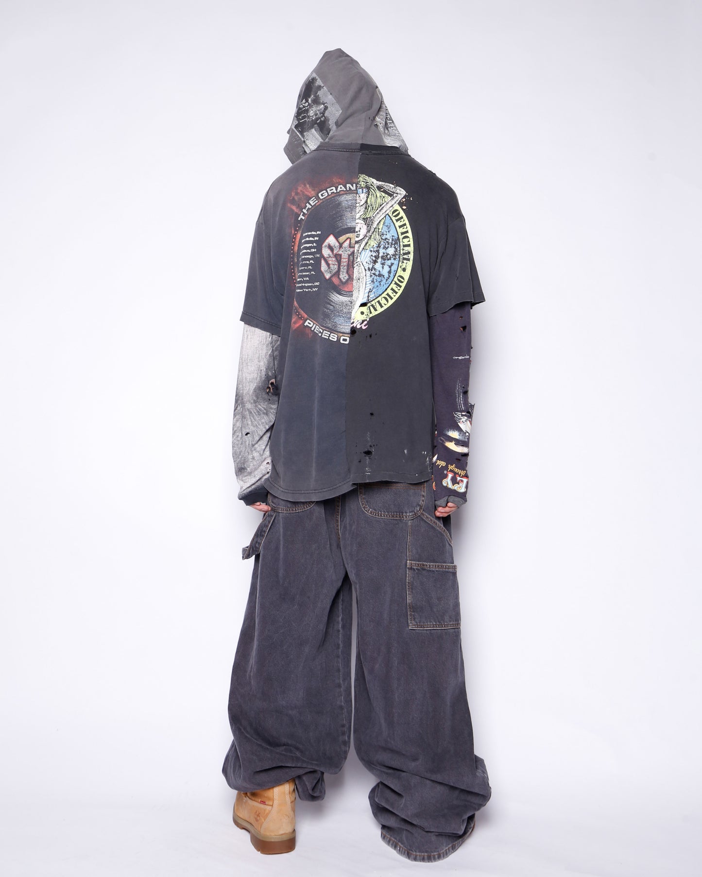 *one-off hooded hybrid cut sew