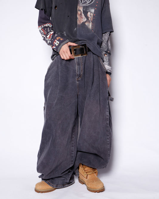 *one-off resized tuck jumbo baggy jeans