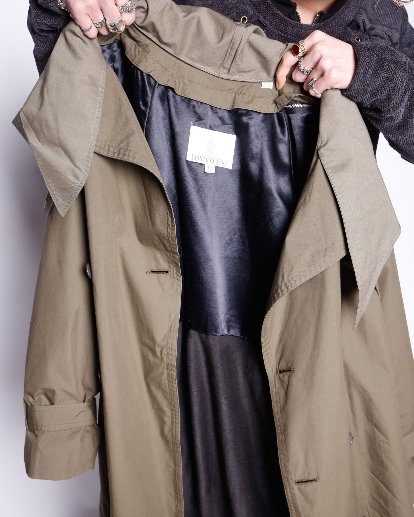 vintage london fog trench coat , with hoodie/detachable liner