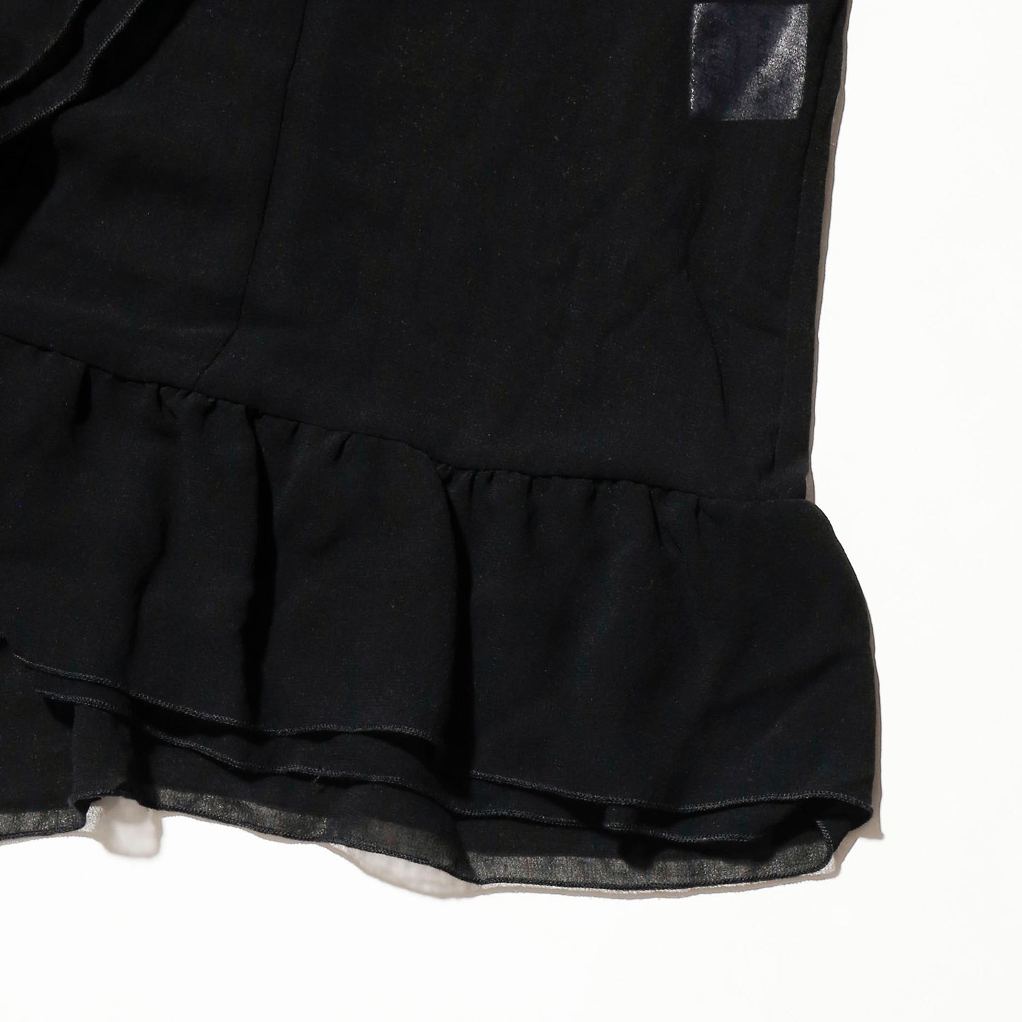 vintage ruffle sheer drape blouse