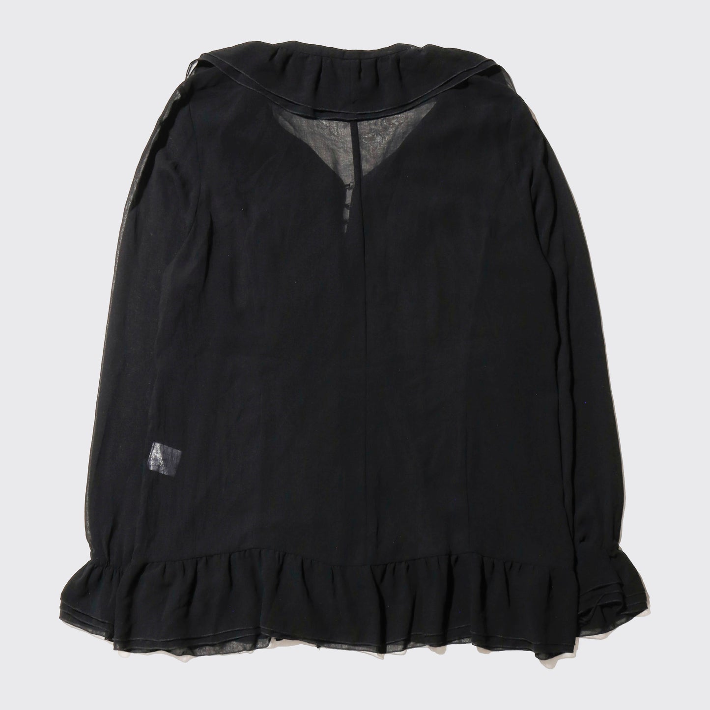 vintage ruffle sheer drape blouse