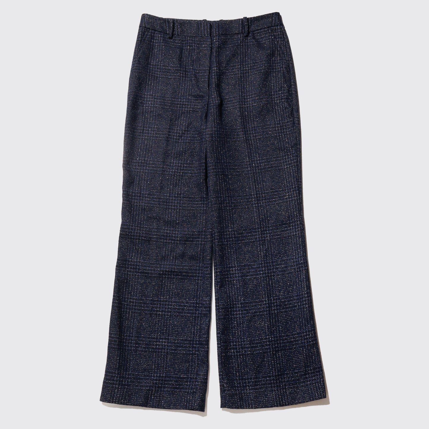 vintage lame check wool flare slacks