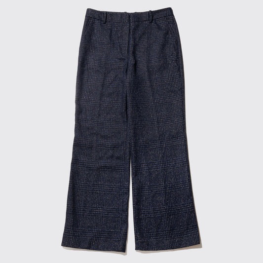 vintage lame check wool flare slacks