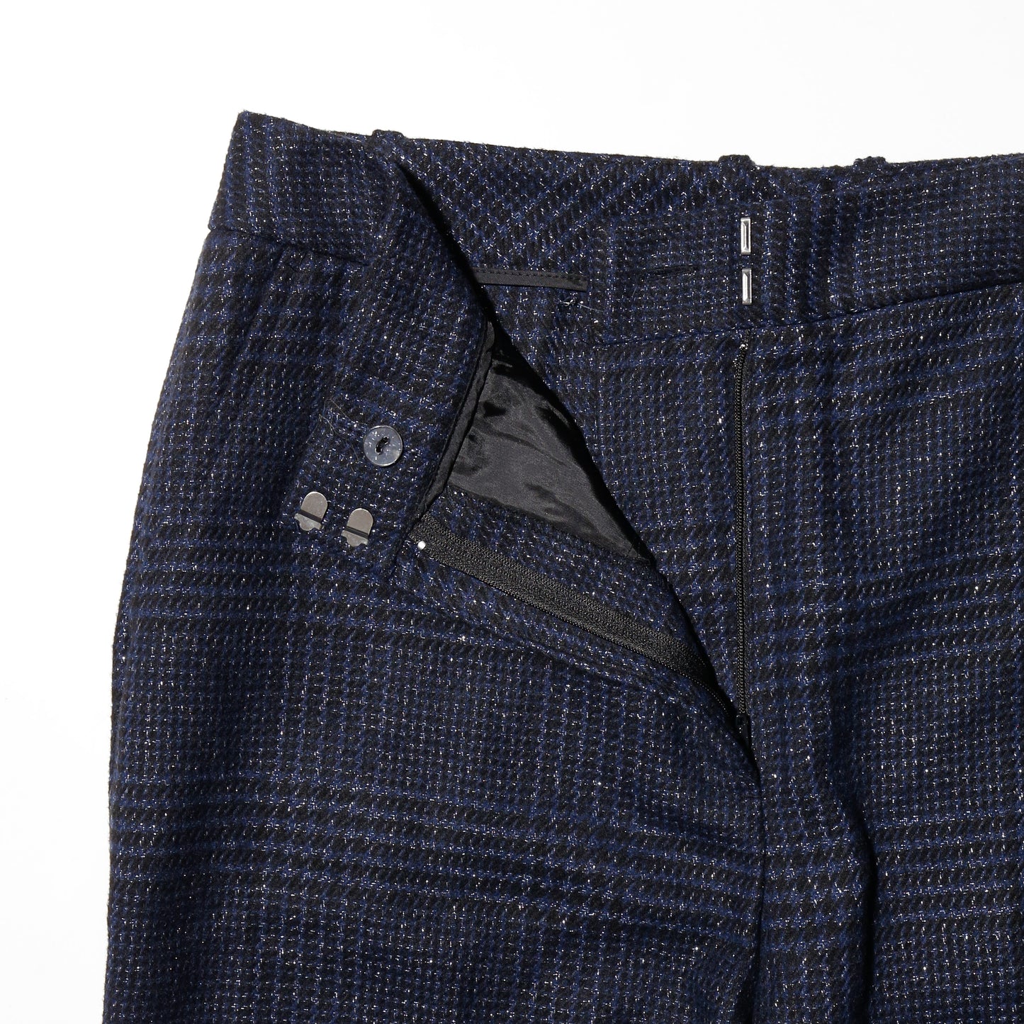 vintage lame check wool flare slacks