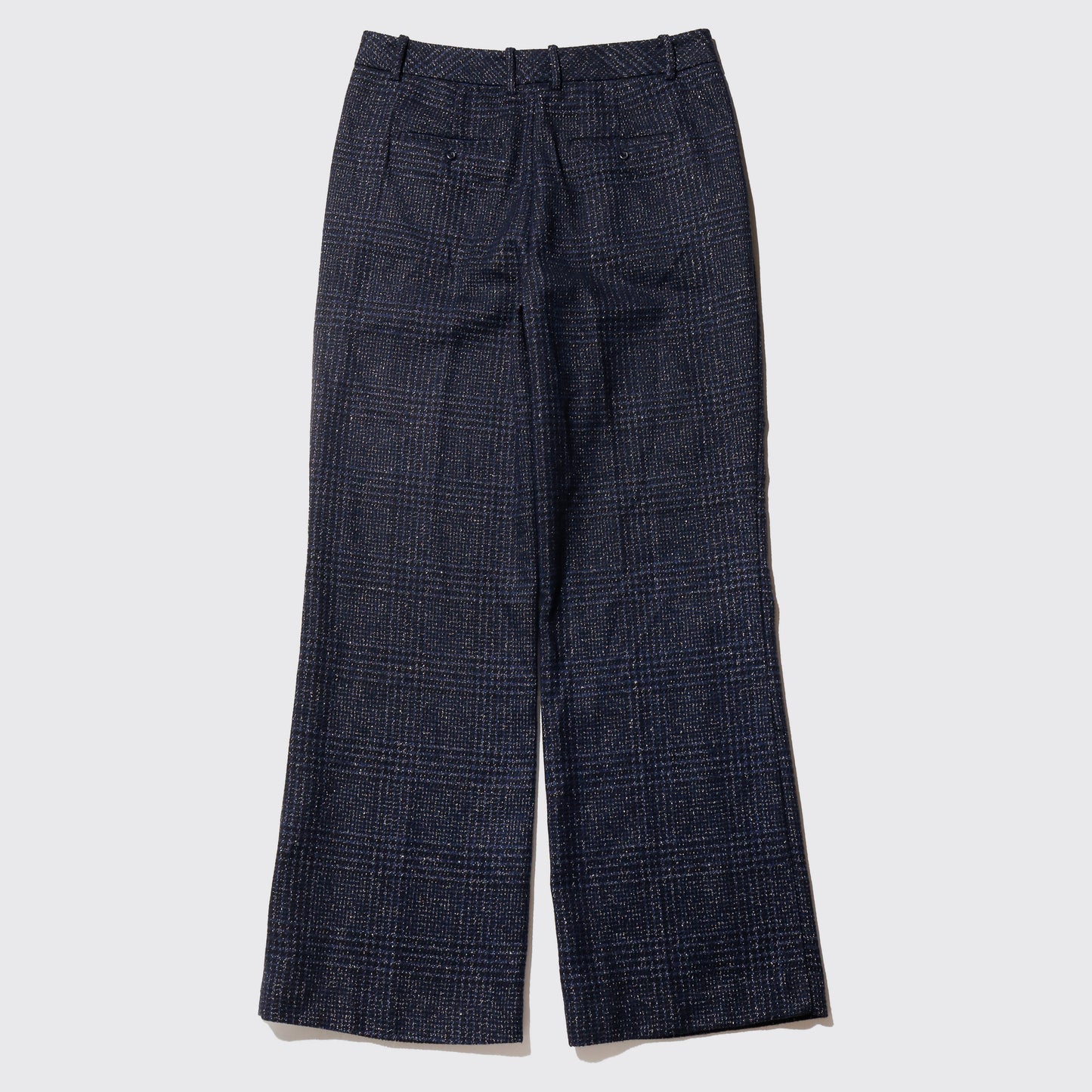 vintage lame check wool flare slacks